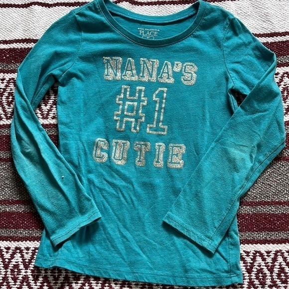 The Childrens Place. Slogan tee. Turquoise size 5t - Picture 2 of 5